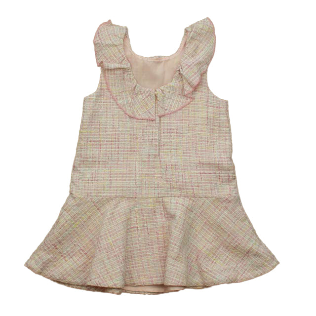 Janie and Jack Girls Pink Tweed Dress Size: 3T Pink Tweed