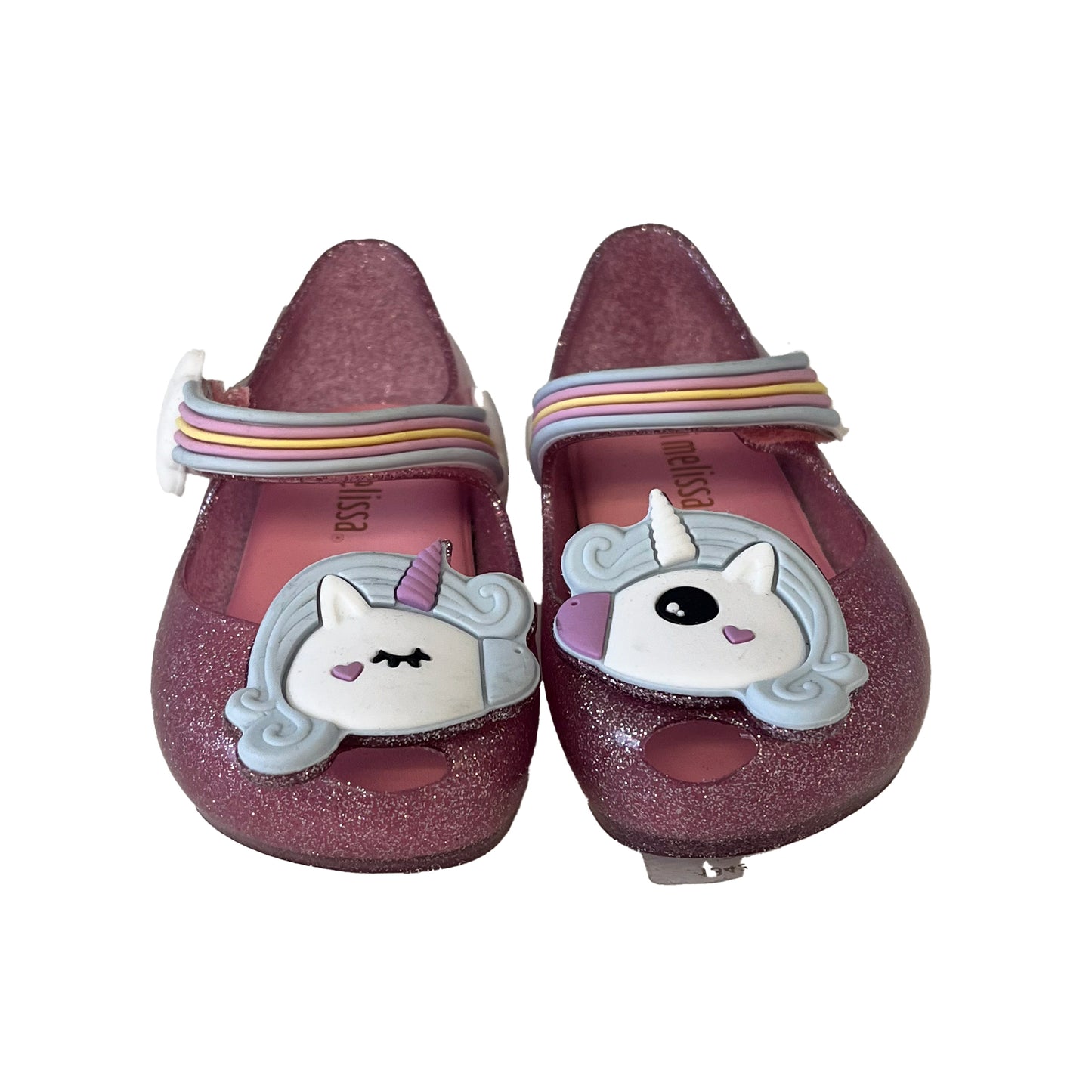 Mini Melissa Girls Pink Unicorn Shoes Size: 5 Toddler