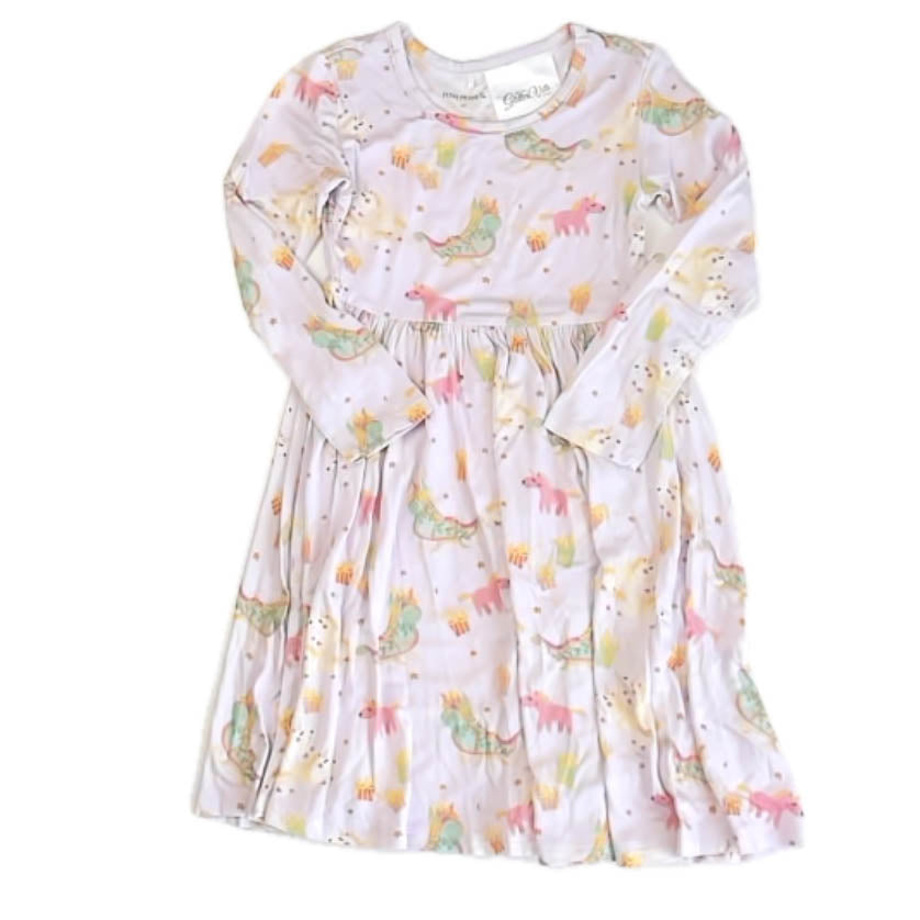 Posh Peanut Girls Pink Unicorn Dress Size: 4T Pink Unicorn
