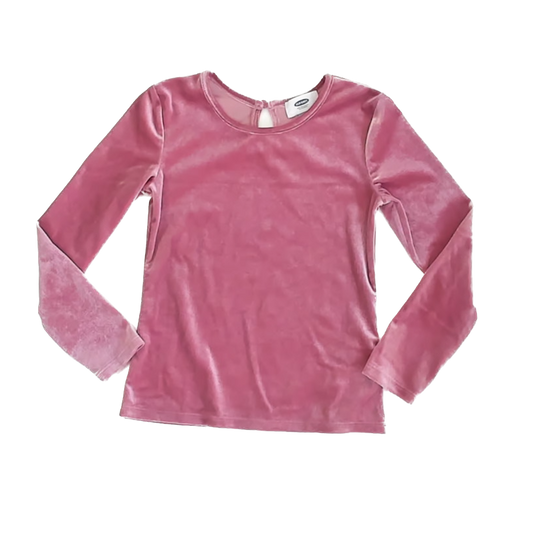 Old Navy Girls Pink Velour Long Sleeve Shirt Size: 6-7 years Pink Velour