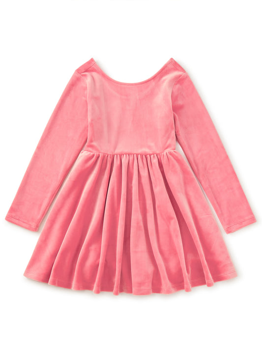 Tea Collection Girls Pink Velour Dress Size: 5T Pink Velour
