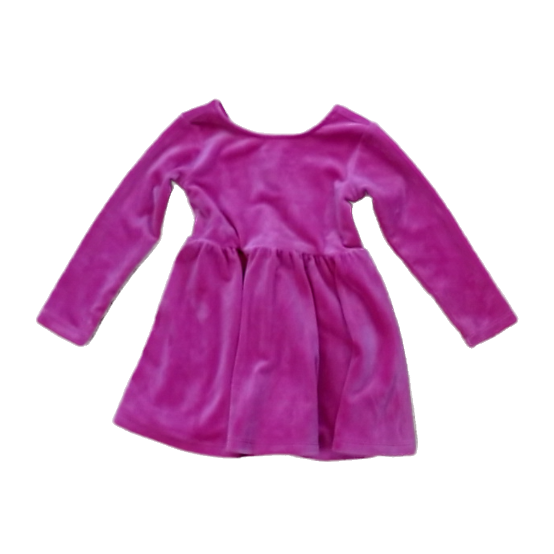 Tea Collection Girls Pink Velvet Dress Size: 2T Pink Velvet