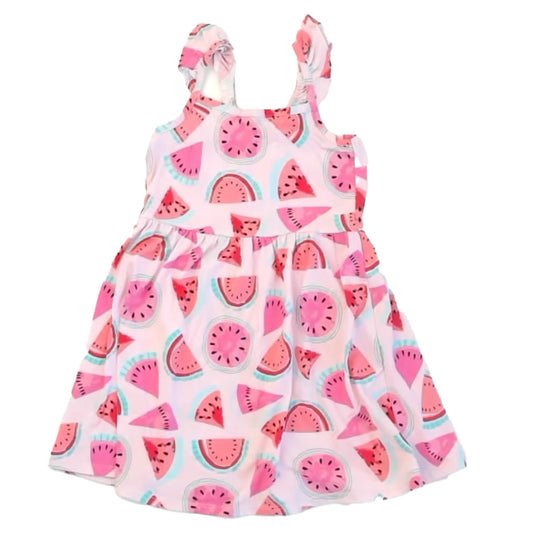 The Children's Place Girls Pink Watermelons Dress Size: 4T Pink Watermelons
