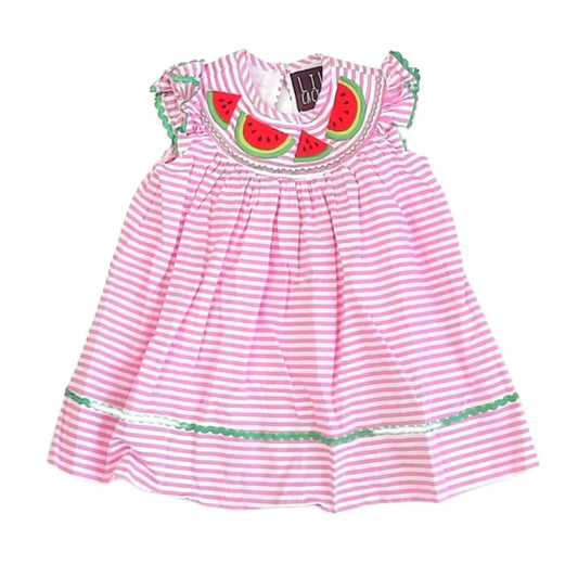 Lil Cactus Girls Pink Watermelons Dress Size: 3-6 Months Pink Watermelons