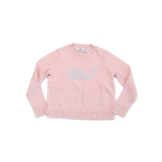 Vineyard Vines Girls Pink Whale Sweater Size: 5-6 Years Pink Whale