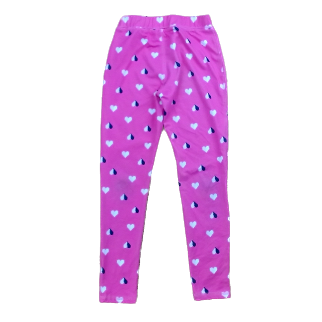 Rockets Of Awesome Girls Pink | White and Navy Hearts Pants Size: 4T-5T Pink | White and Navy Hearts
