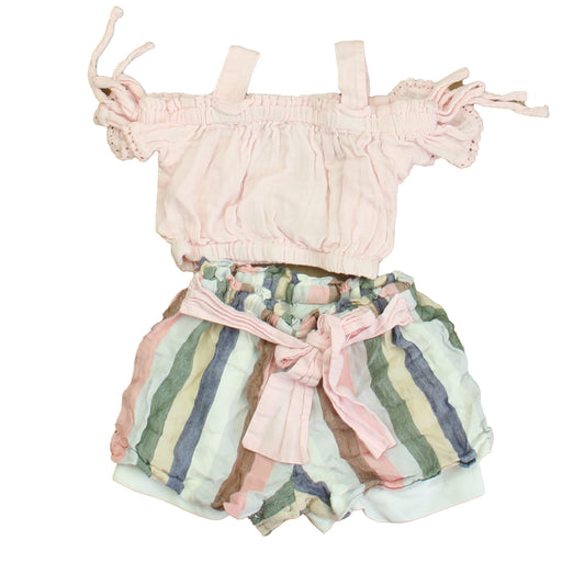 Rare Editions Girls Pink | White | Black Apparel Sets Size: 12 Months Pink | White | Black