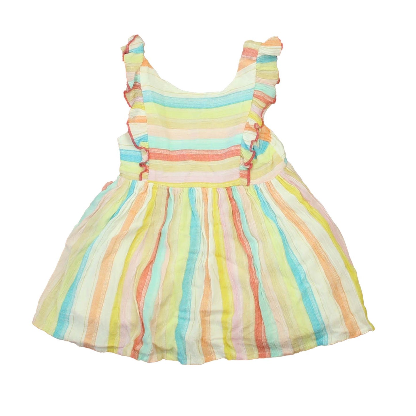 Pink & Violet Girls Pink | White | Blue Stripe Dress Size: 12-18 Months
