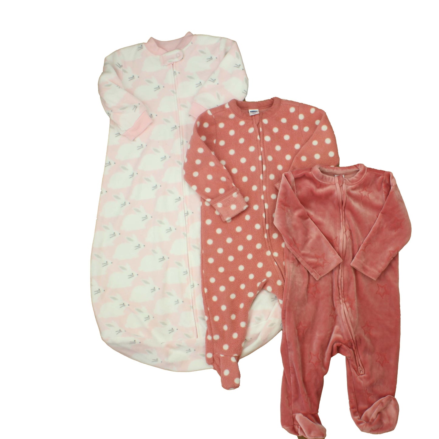 Old Navy | Carter's Girls Pink | White | Bunnies Pajamas Size: 6-9 Months