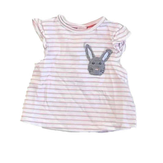 Boden Girls Pink | White Bunny T-Shirt Size: 0-3 Months Pink | White Bunny