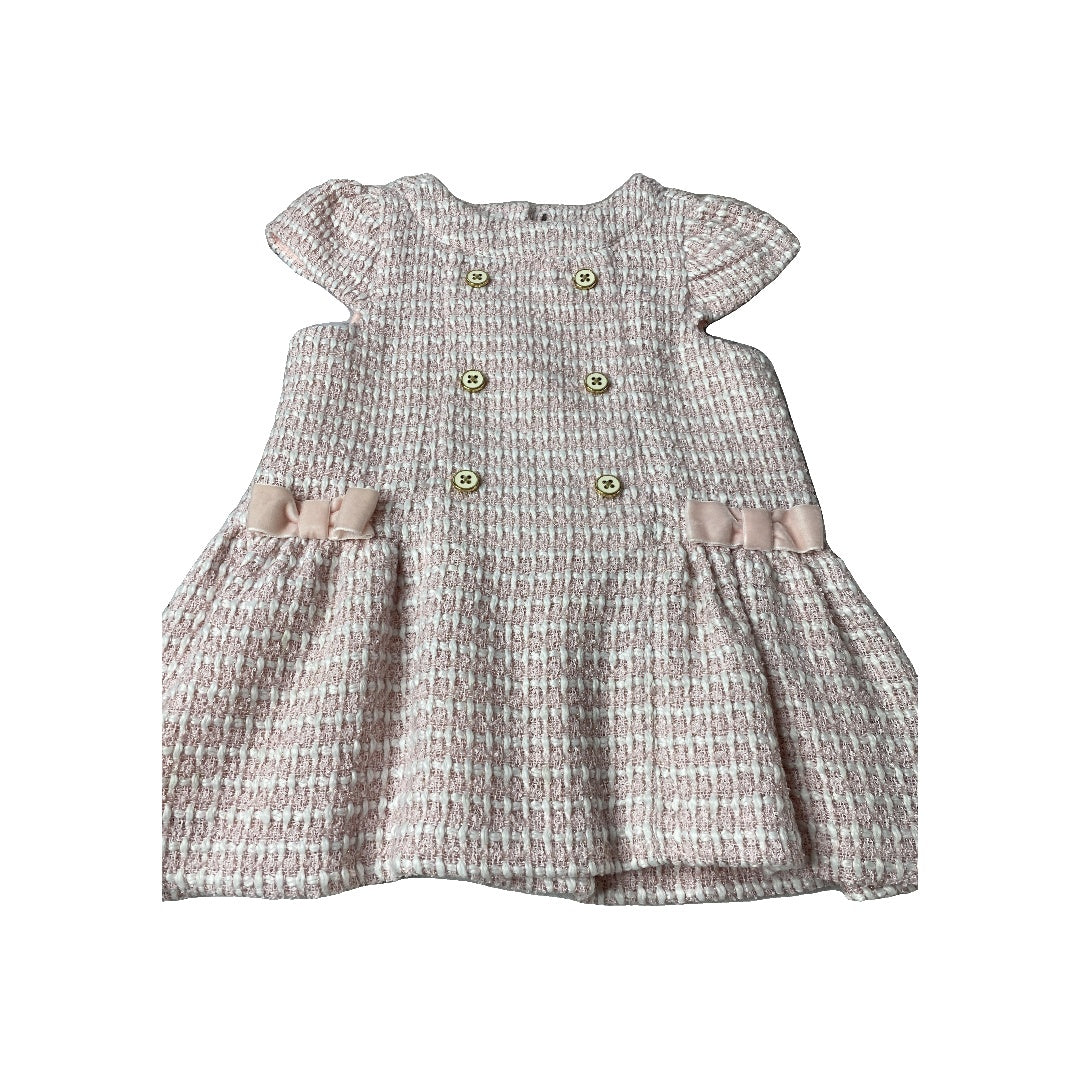 Janie and Jack Girls pink | White | Chambray Dress Size: 12-18 months pink | White | Chambray