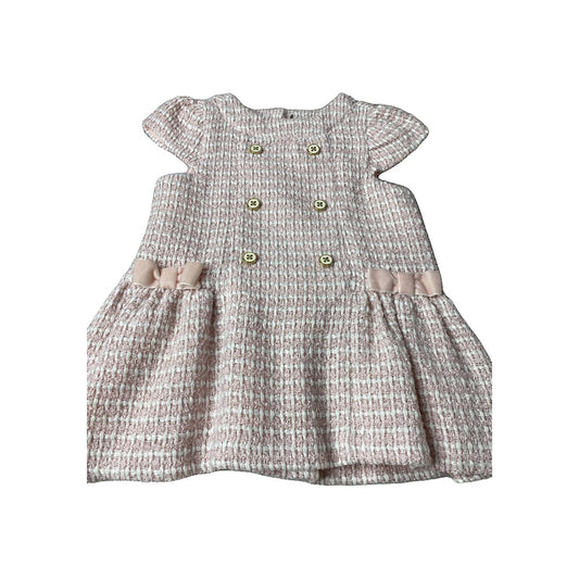 Janie and Jack Girls pink | White | Chambray Dress Size: 12-18 months pink | White | Chambray