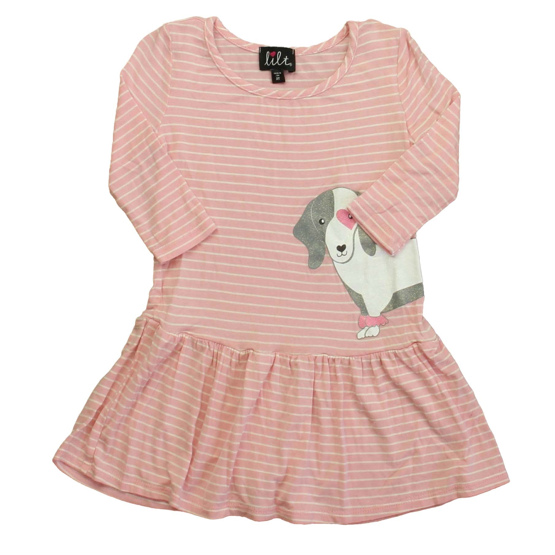 Lilt Girls Pink | White Dog Dress Size: 2T Pink | White Dog