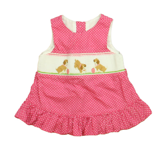 Classic Whimsy Girls Pink | White Dogs Blouse Size: 12 Months Pink | White Dogs