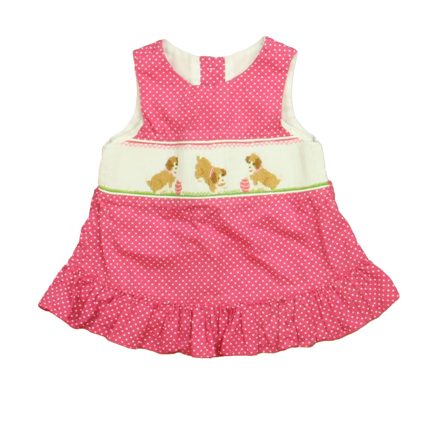 Classic Whimsy Girls Pink | White Dogs Blouse Size: 12 Months Pink | White Dogs