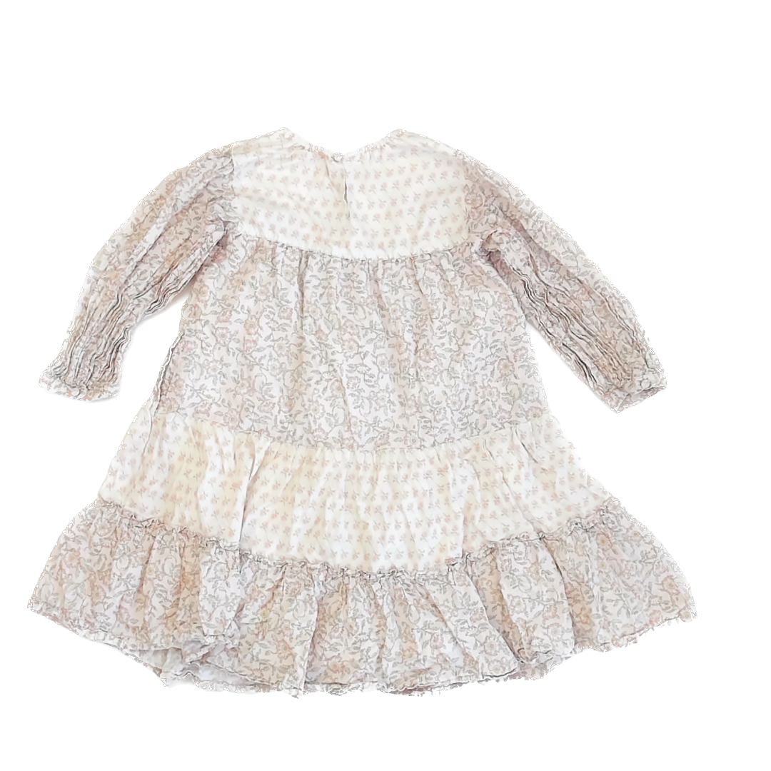 Petit Main Girls Pink | White | Floral Dress Size: 110 (5T) Pink | White | Floral