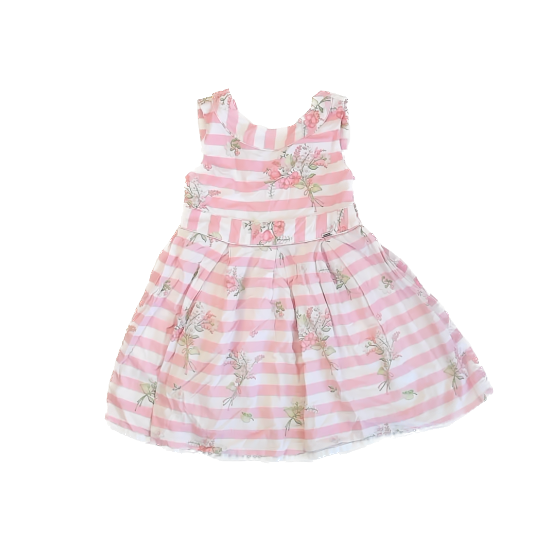 Mayoral Girls Pink | White floral Dress Size: 6 Years Pink | White floral