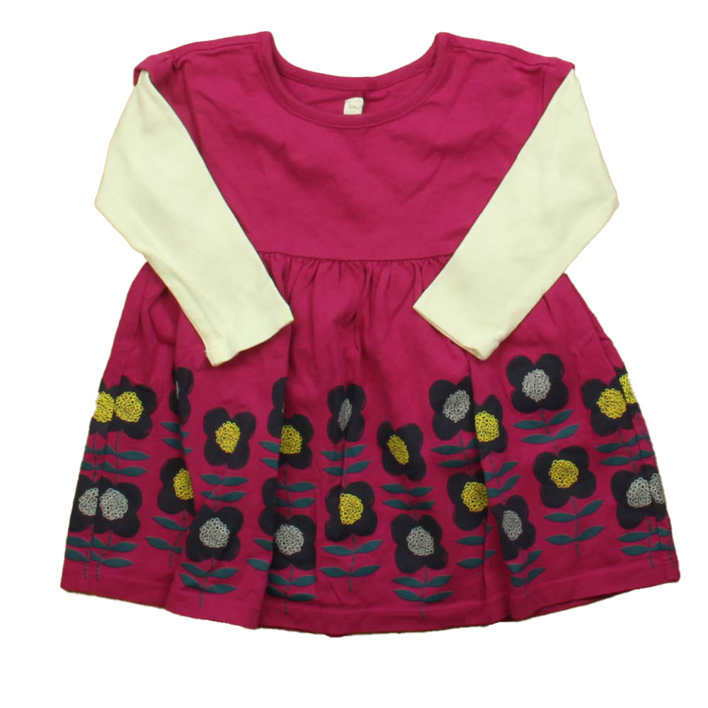 Tea Girls Pink | White Flowers Dress Size: 12-18 Months Pink | White Flowers