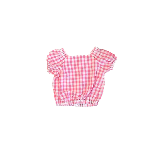 Jessica Simpson Girls Pink | White Gingham Short Sleeve Shirt Size: 3T Pink | White Gingham