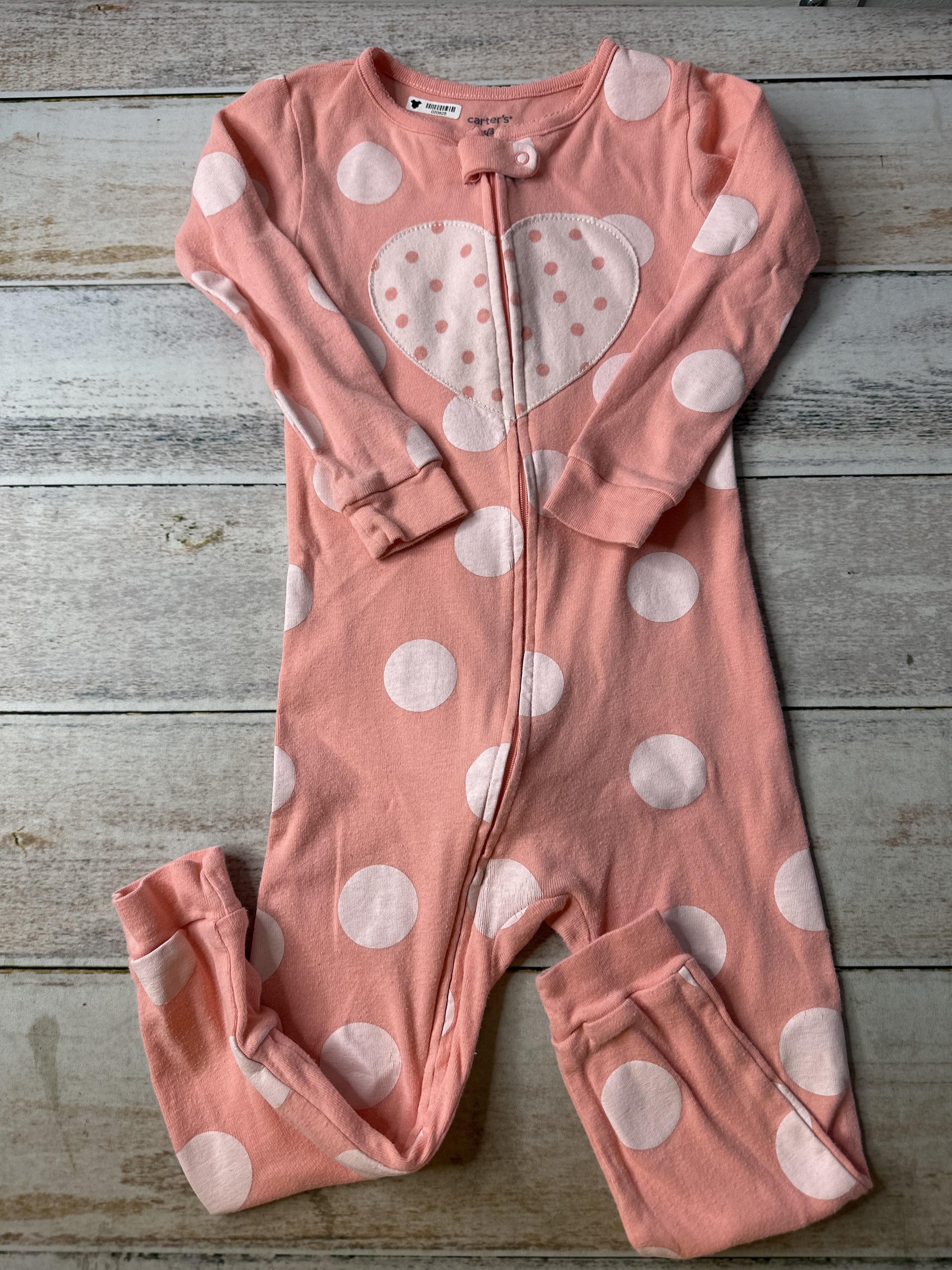 Carters Girls pink | White | Hearts Pajamas Size: 3T pink | White | Hearts