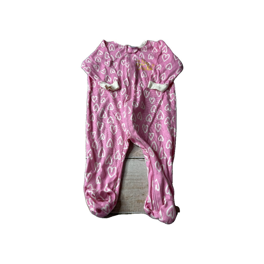 Gerber Childrenswear Girls pink | White | Hearts Pajamas Size: 3-6 months pink | White | Hearts