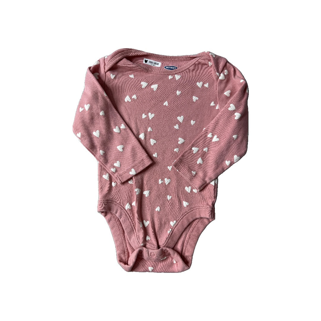 Old Navy Girls pink | White | Hearts Onesie Size: 18 months pink | White | Hearts