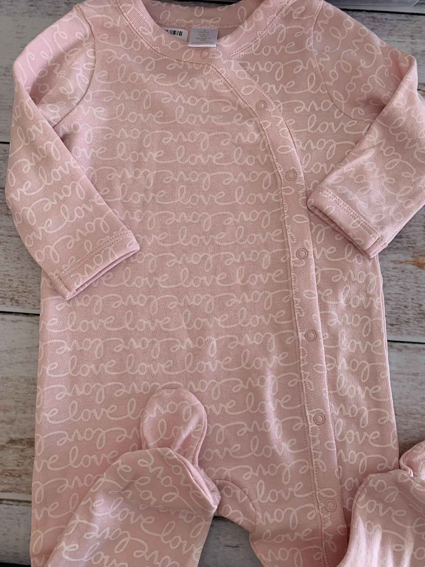 Girls pink | White | Pattern Pajamas Size: 3 months pink | White | Pattern