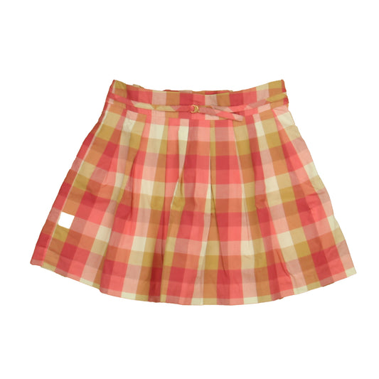 Jacadi Girls Pink | White Plaid Skirt Size: 8 Years