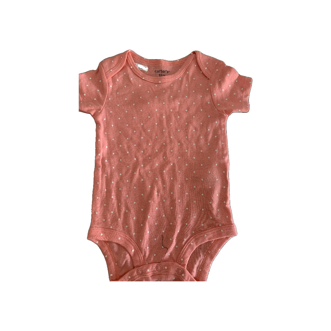Carters Girls pink | White | polka dot Onesie Size: 12M pink | White | polka dot