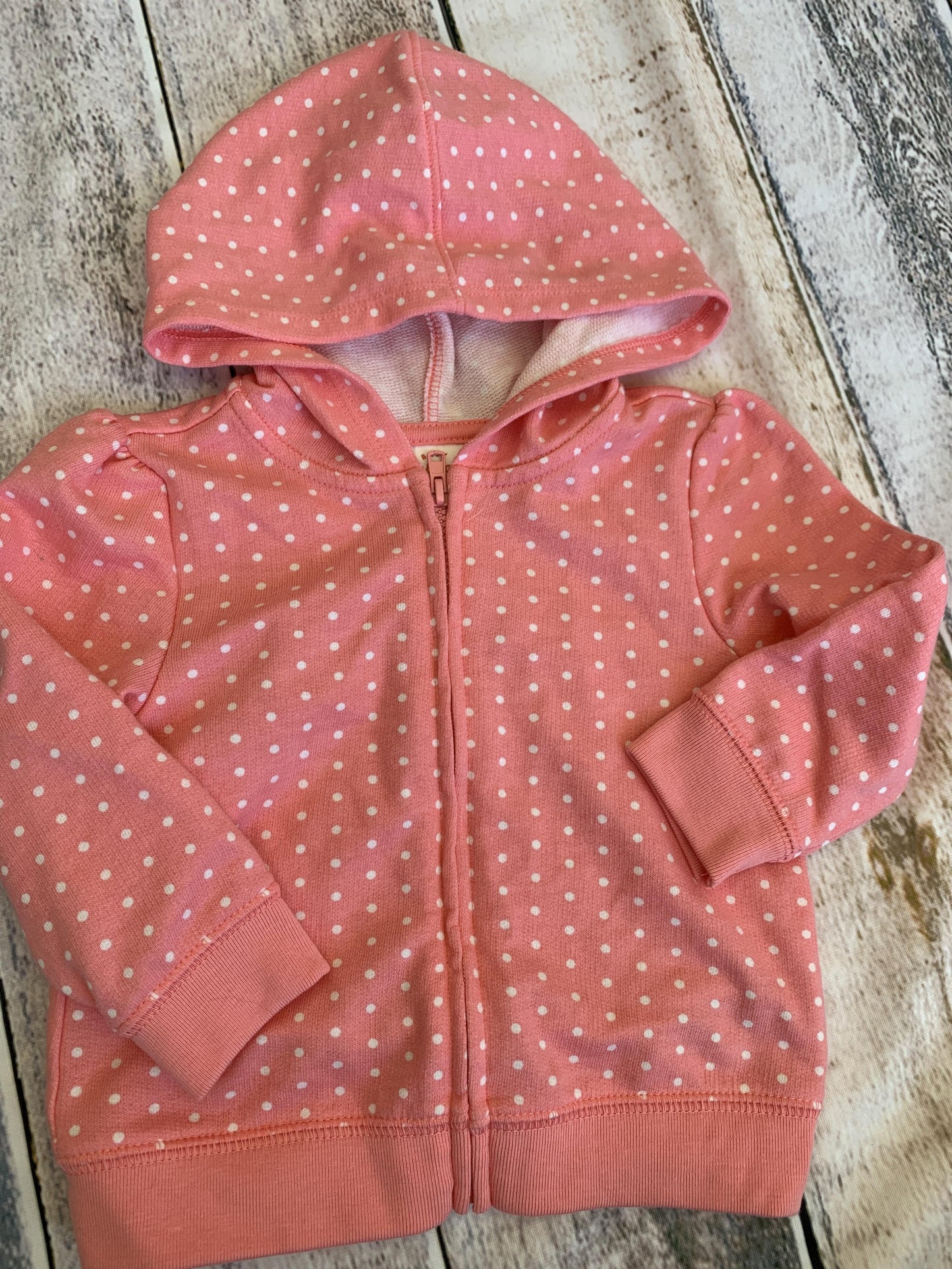 Cat & Jack Girls pink | White | polka dot Hoodie Size: 12M pink | White | polka dot