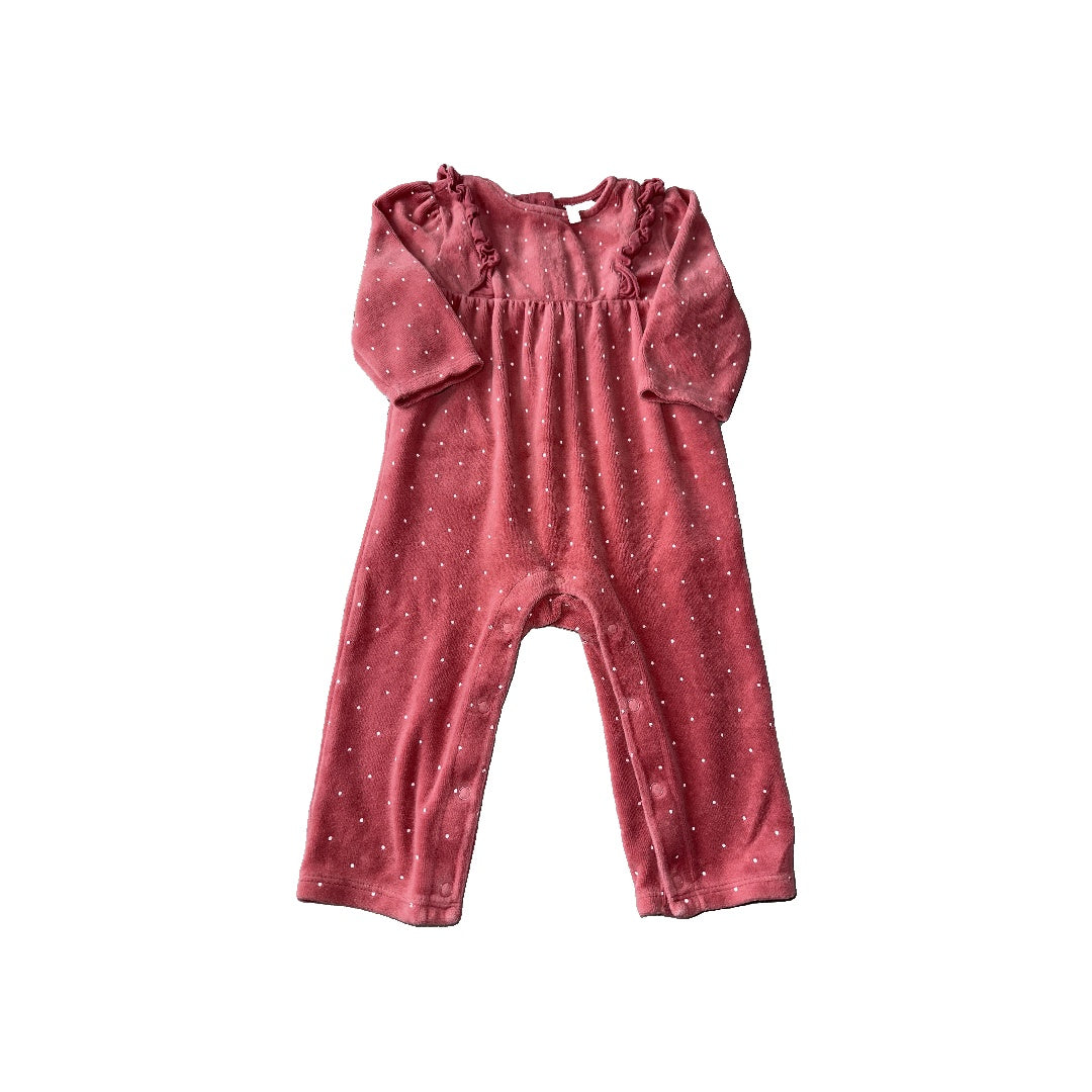 Janie and Jack Girls pink | White | polka dot Long Sleeve Outfit Size: 6-12 months pink | White | polka dot