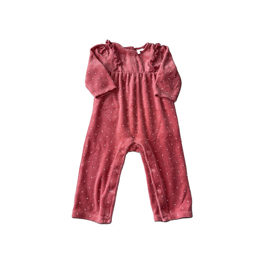 Janie and Jack Girls pink | White | polka dot Long Sleeve Outfit Size: 6-12 months pink | White | polka dot