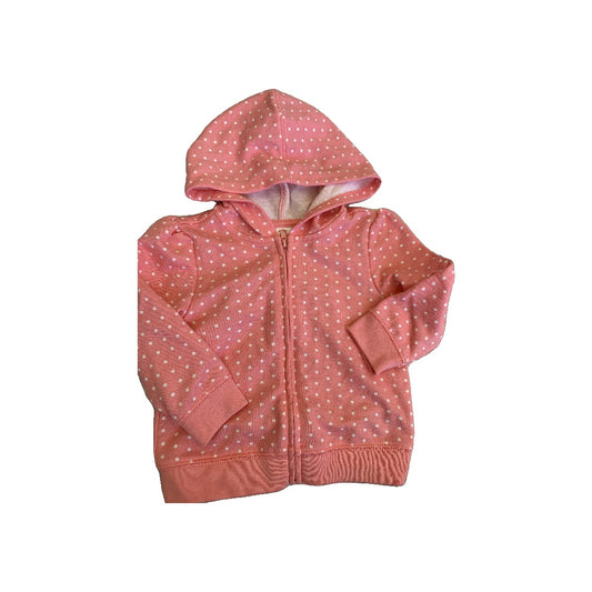 Cat & Jack Girls pink | White | polka dot Hoodie Size: 12M pink | White | polka dot