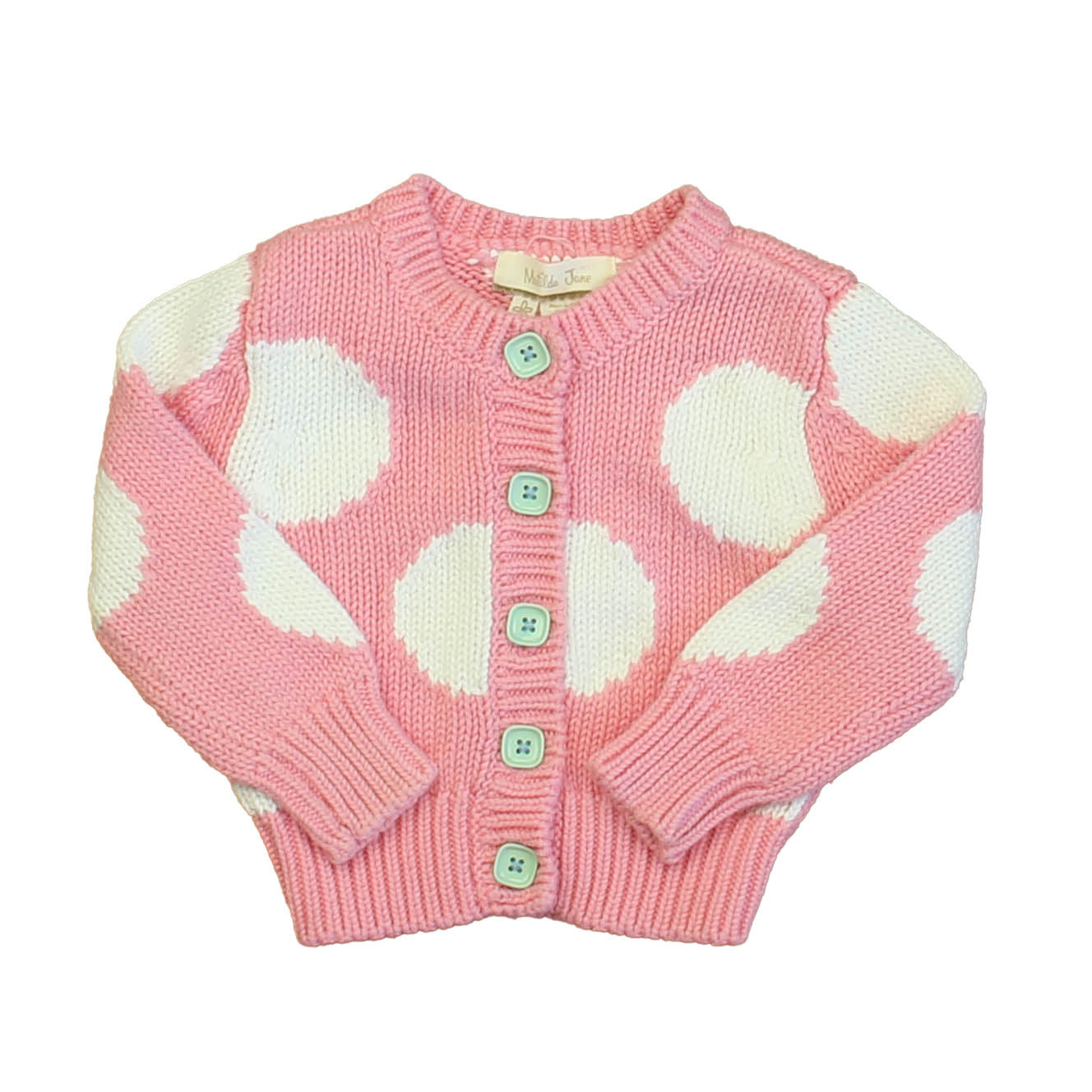 Matilda Jane Girls Pink | White Polka Dots Cardigan Size: 12-18 Months