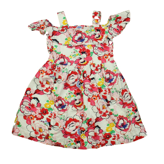 Janie and Jack Girls Pink | White | Red Floral Dress Size: 3T Pink | White | Red Floral