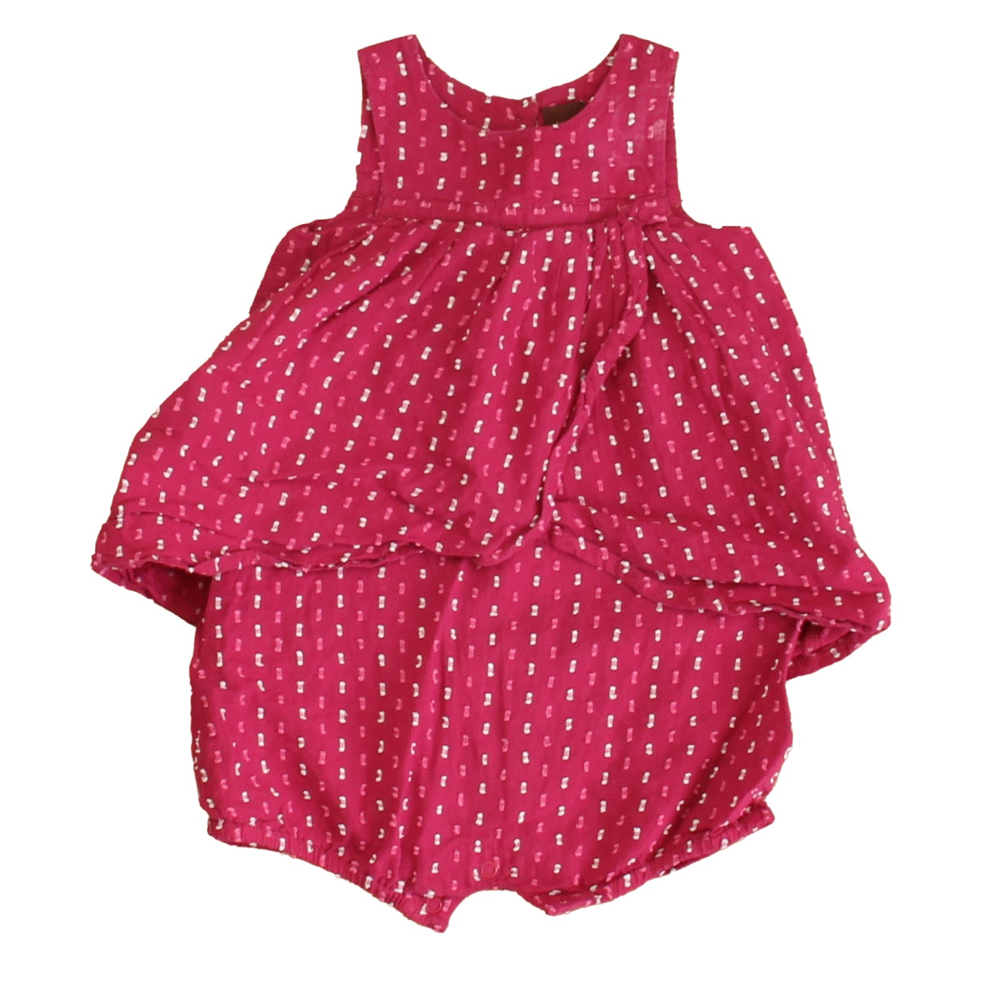 Tea Girls Pink | White Specks Romper Size: 3-6 Months