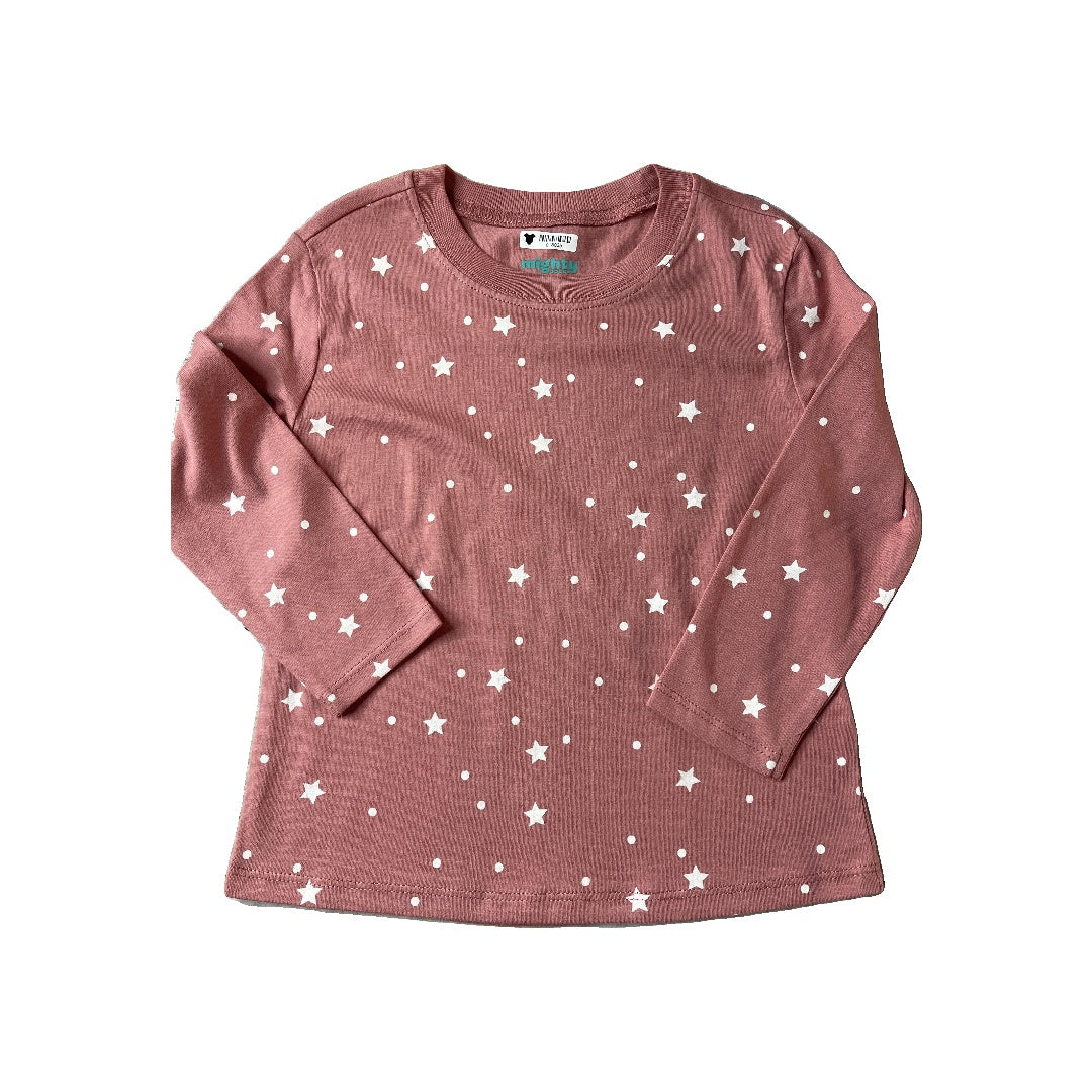 Mighty Girls pink | White | Stars Long Sleeve T-Shirt Size: 24 months pink | White | Stars