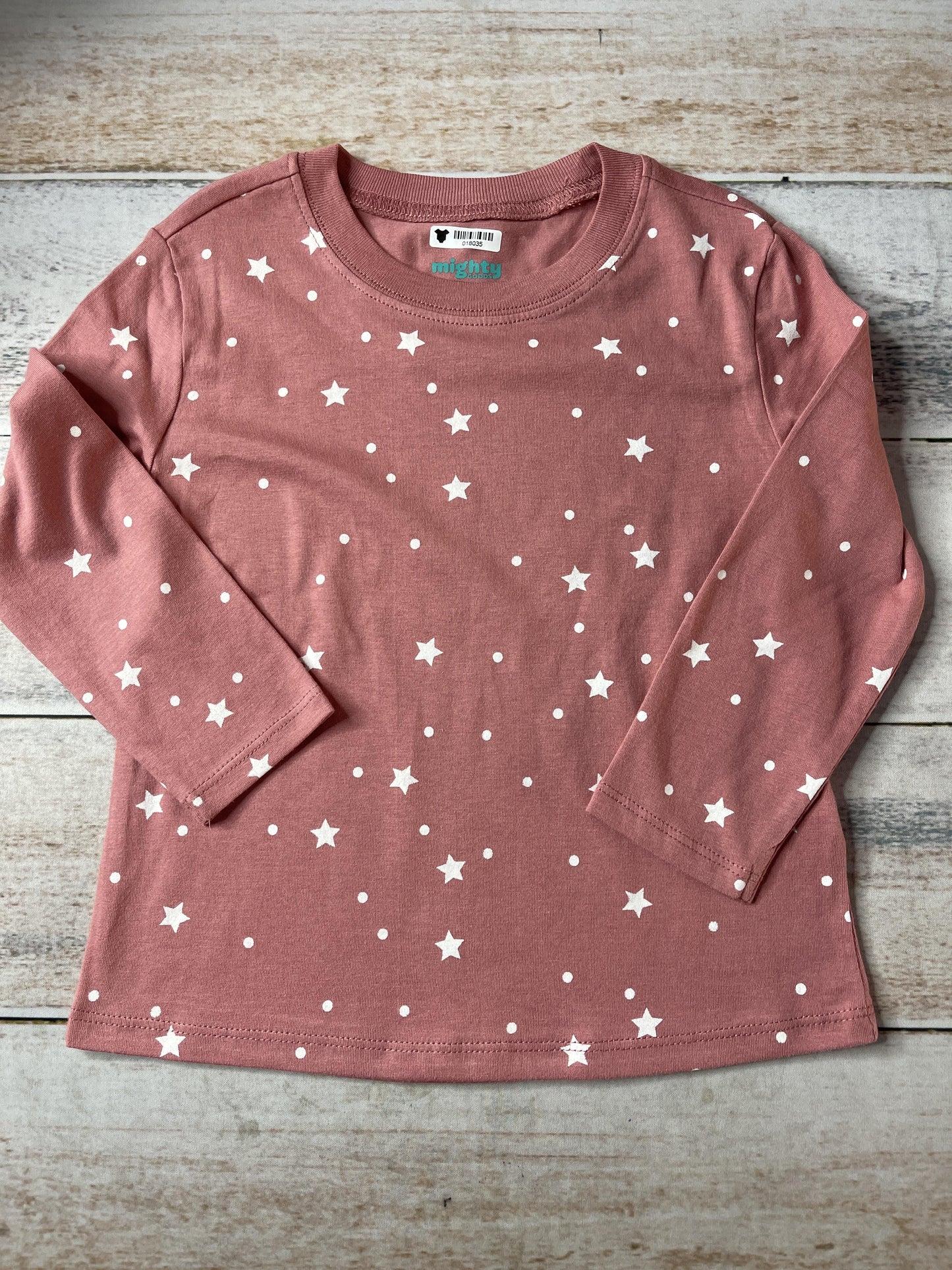 Mighty Girls pink | White | Stars Long Sleeve T-Shirt Size: 24 months pink | White | Stars
