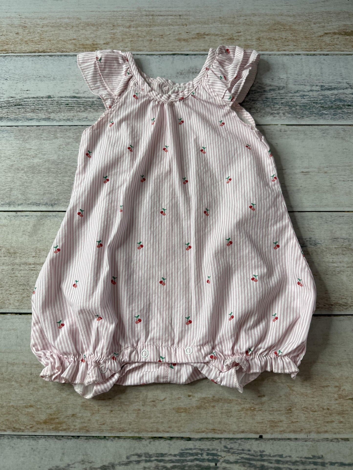 Girls pink | White | Stripe | Fruit Romper Size: 12 months pink | White | Stripe | Fruit