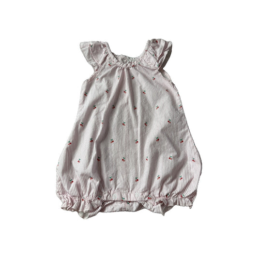 Girls pink | White | Stripe | Fruit Romper Size: 12 months pink | White | Stripe | Fruit