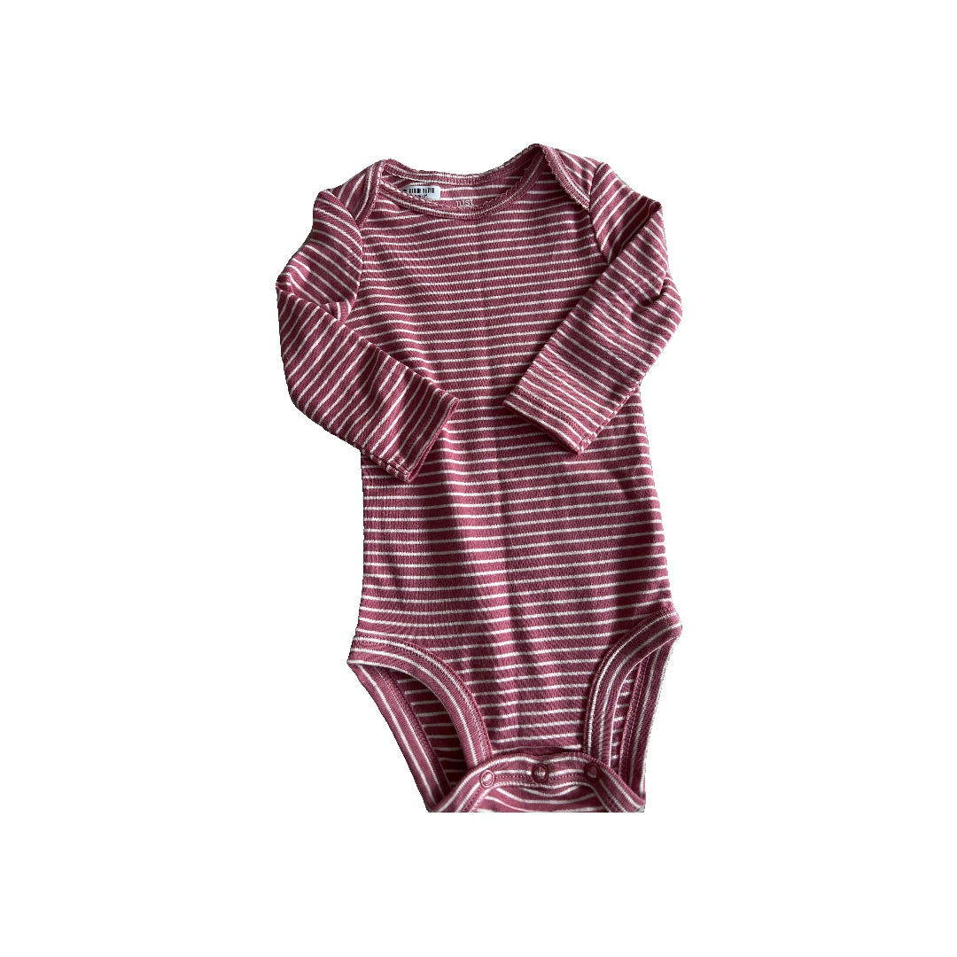 Just Born Girls pink | White | Stripe Button Down Short Sleeve Size: 6 months pink | White | Stripe