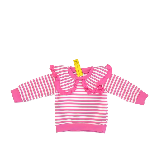 Unknown Girls Pink | White Stripe Sweatshirt Size: 12-18 Months Pink | White Stripe