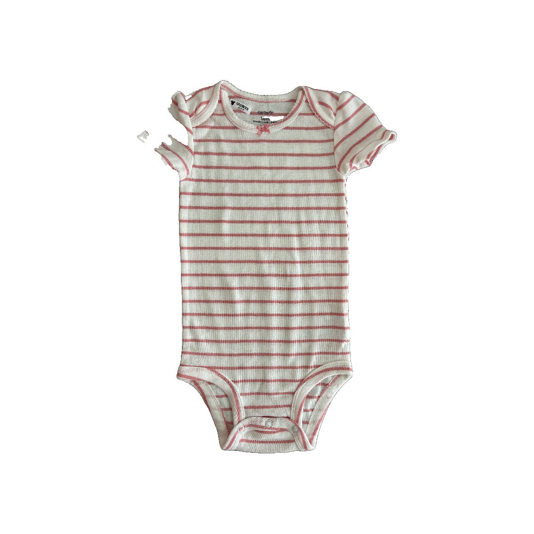 Carters Girls pink | White | Stripe Onesie Size: 18 months pink | White | Stripe