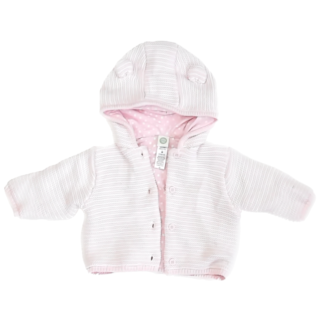 Little Me Girls Pink | White Stripe Cardigan Size: 9 Months Pink | White Stripe
