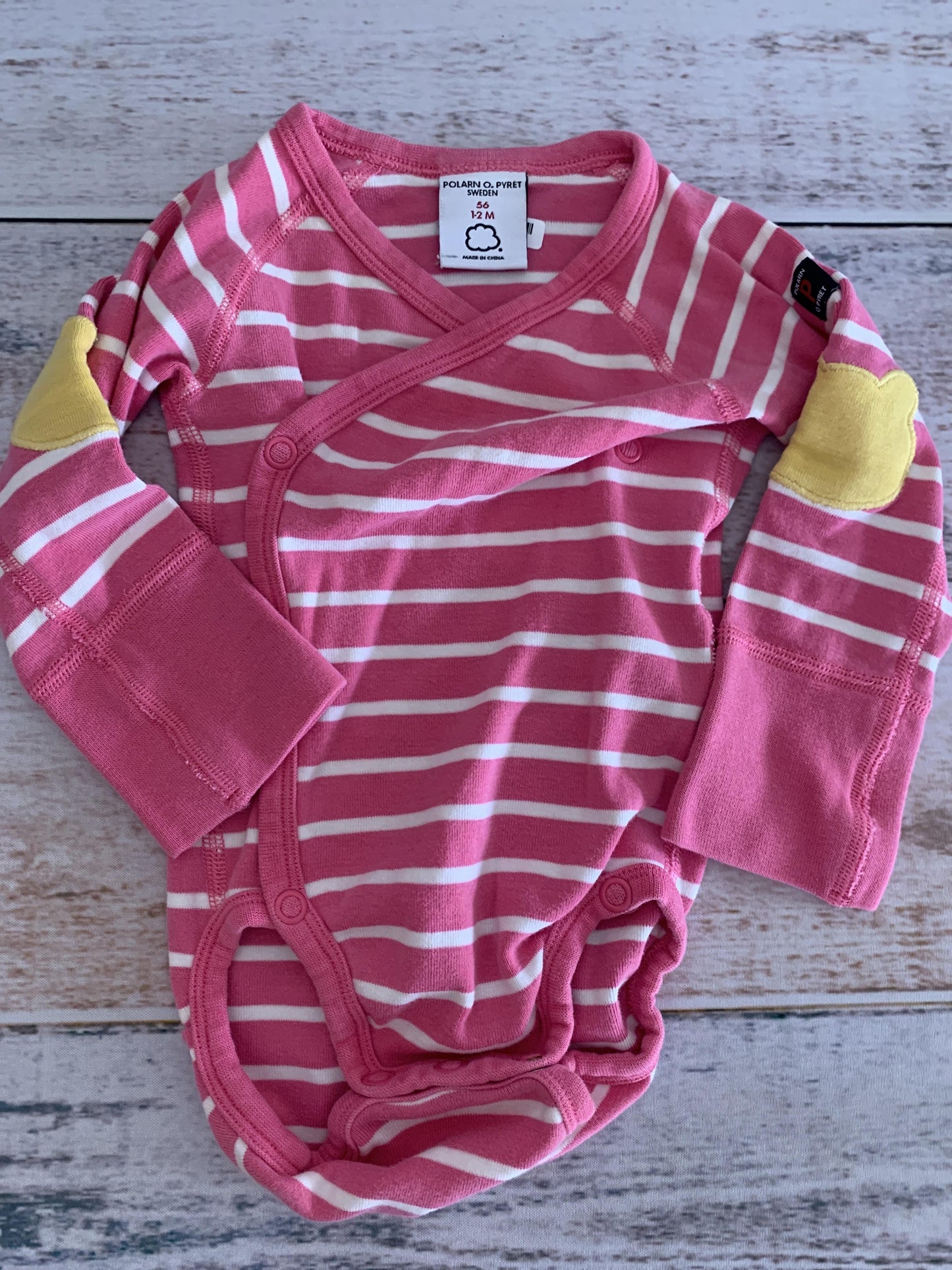 Polaran Girls pink | White | Stripe Onesie Size: Newborn pink | White | Stripe