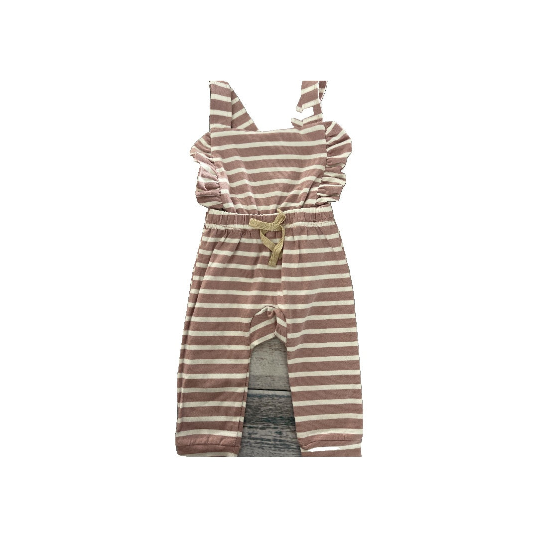 Baby Panache Girls pink | White | Stripe Overalls Size: 6-12 months pink | White | Stripe