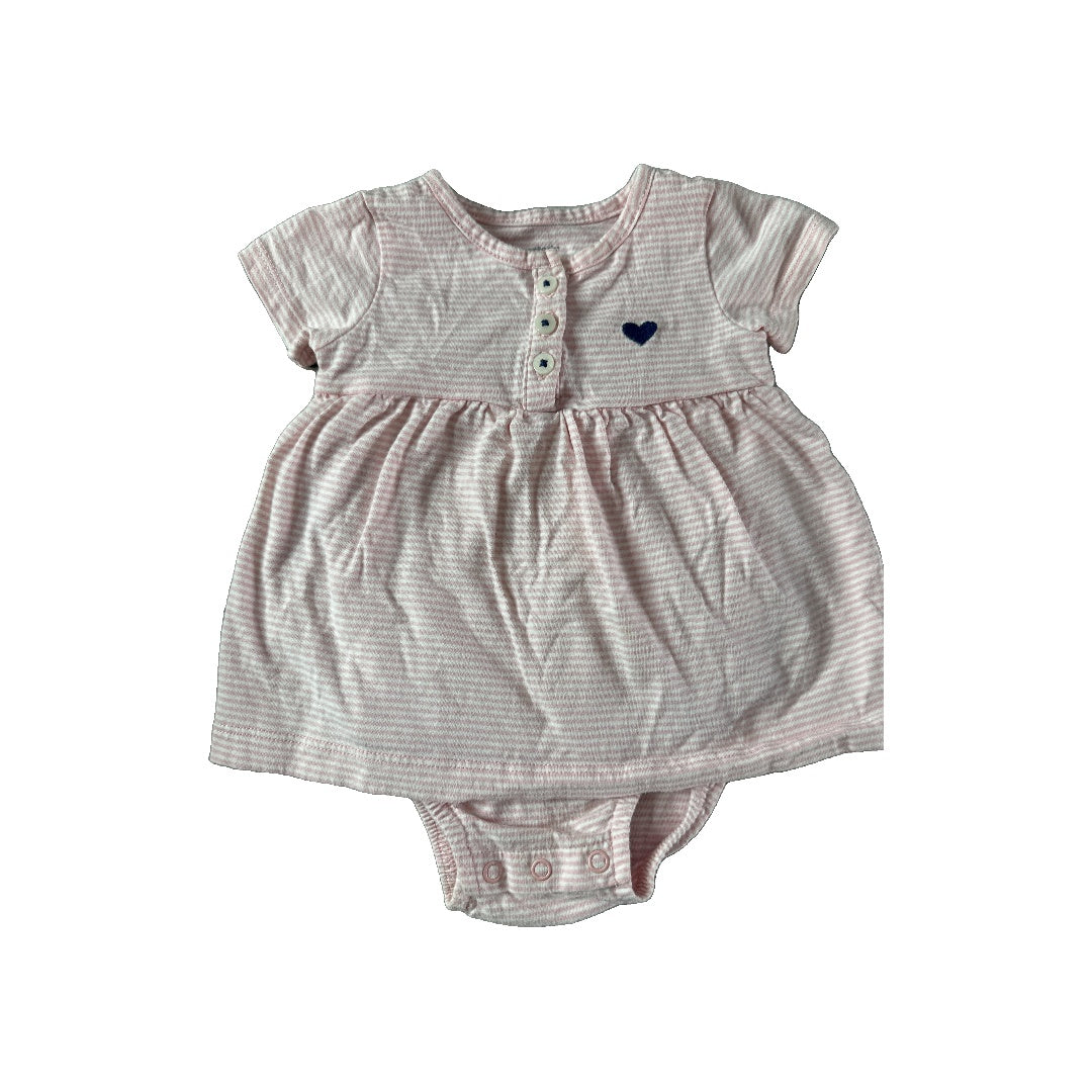 Carters Girls pink | White | Stripe Dress Size: 3-6 months pink | White | Stripe