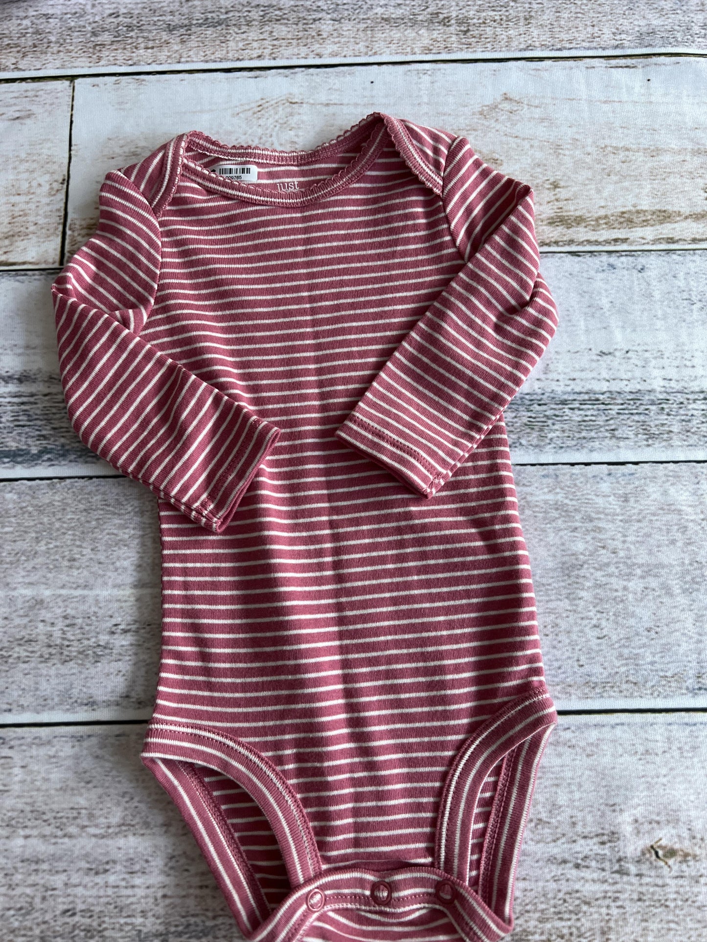 Just Born Girls pink | White | Stripe Button Down Short Sleeve Size: 6 months pink | White | Stripe