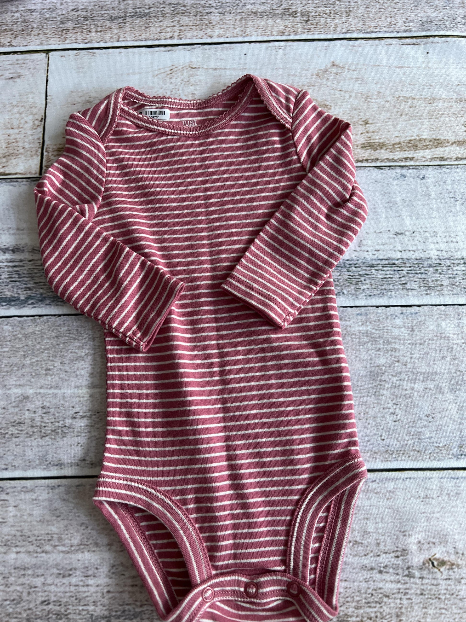 Just Born Girls pink | White | Stripe Button Down Short Sleeve Size: 6 months pink | White | Stripe