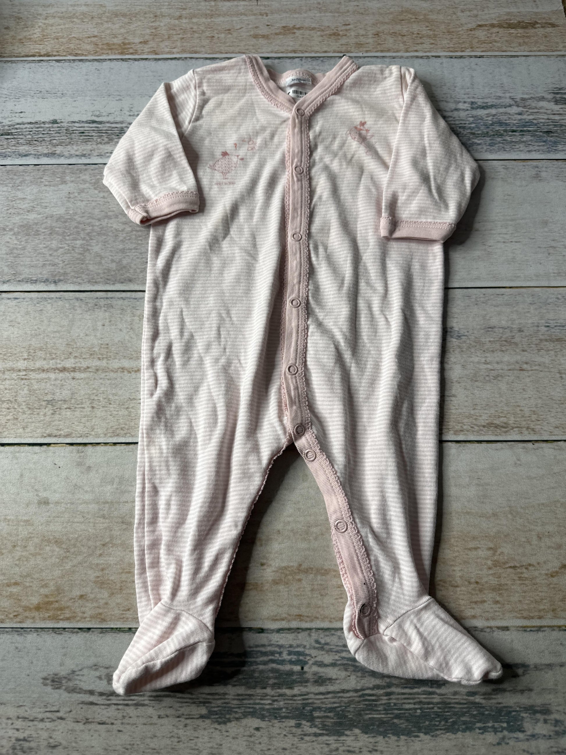 Girls pink | White | Stripe Pajamas Size: 3 months pink | White | Stripe